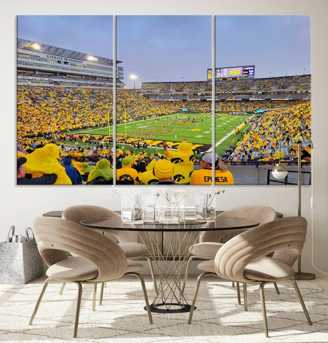 Iowa University Hawkeyes Football Team Print - Iowa City Kinnick Stadium Wall Art Canvas Print