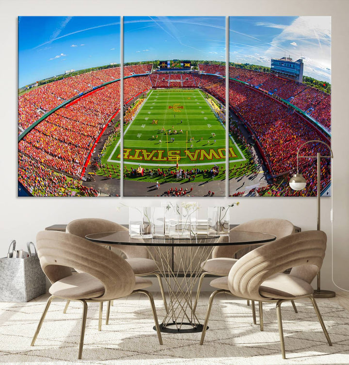 Iowa State University Cyclones Football Team Print - Ames Jack Trice Stadium Wall Art Canvas Print