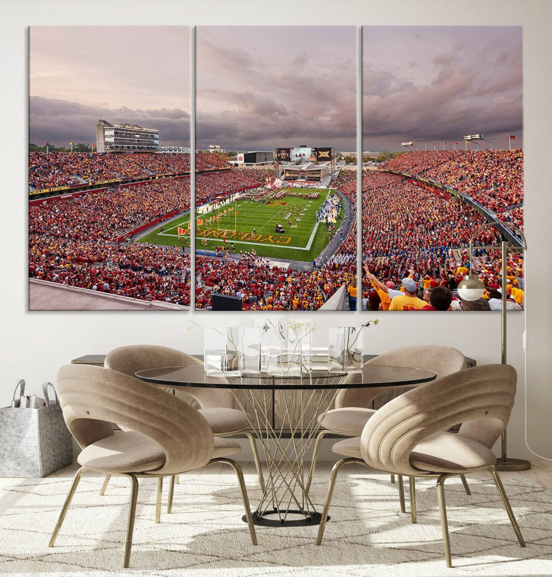 Iowa State University Cyclones Football Team Print - Ames Jack Trice Stadium Wall Art Canvas Print