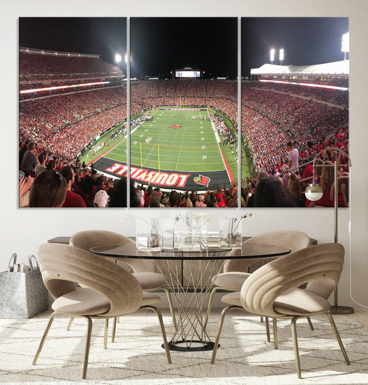 University of Louisville Cardinals Football Team Print - Louisville Cardinal Stadium Wall Art Canvas Print