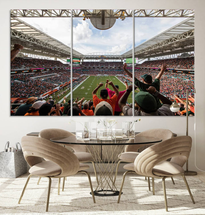 Miami Hurricanes Football Team Print - Miami Hard Rock Stadium Wall Art Canvas Print