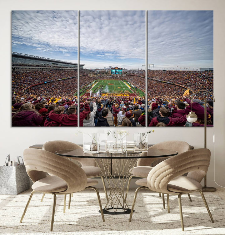 The University of Minnesotas Huntington Bank Stadium features vibrant wall art.