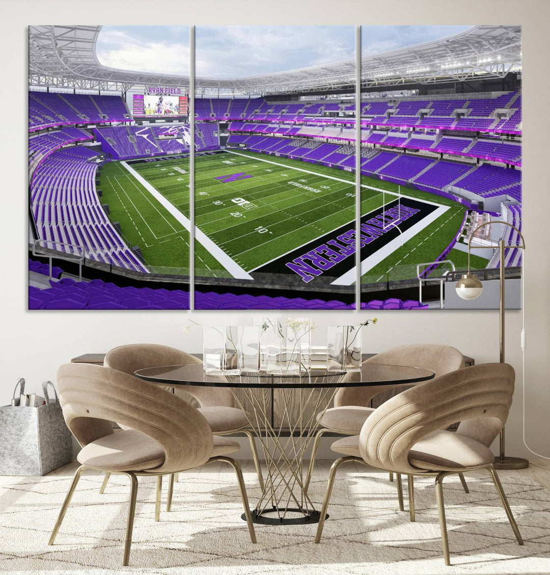 Northwestern University Wildcats Football Team Print - Evanston Ryan Field Wall Art Canvas Print