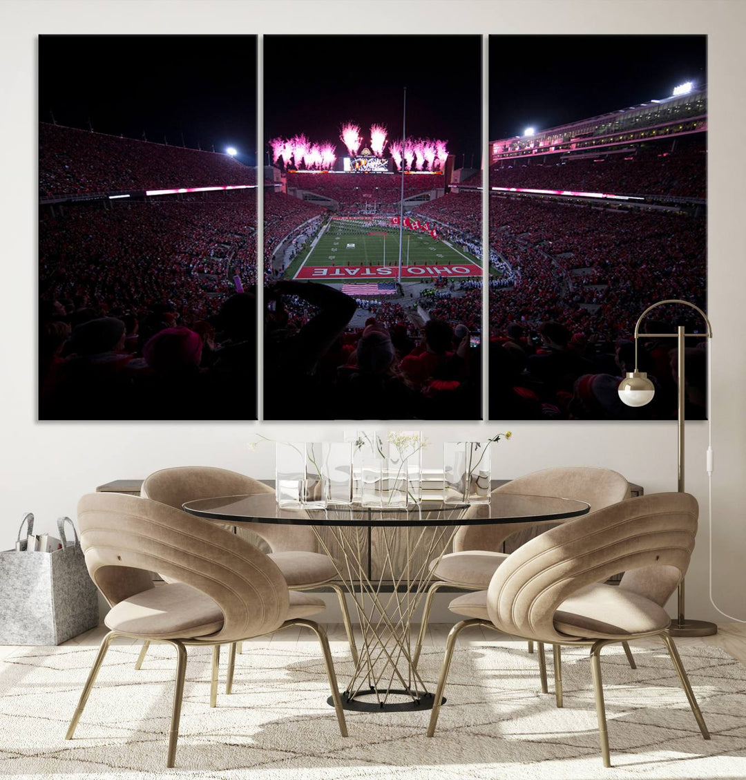 Ohio State University Buckeyes Football Team Print - Columbus Ohio Stadium Wall Art Canvas Print