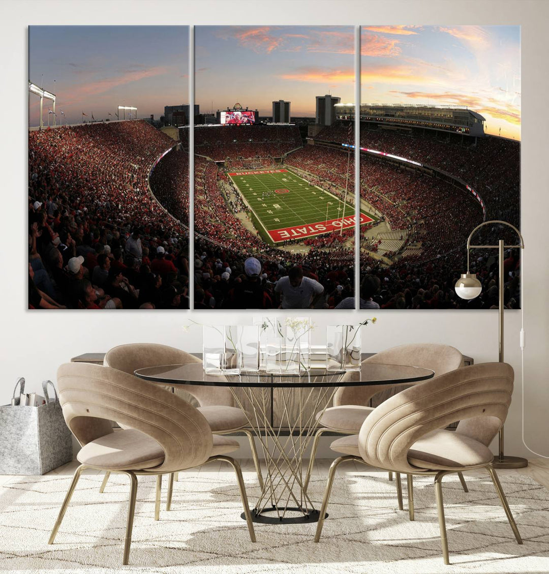 Ohio State University Buckeyes Football Team Print - Columbus Ohio Stadium Wall Art Canvas Print