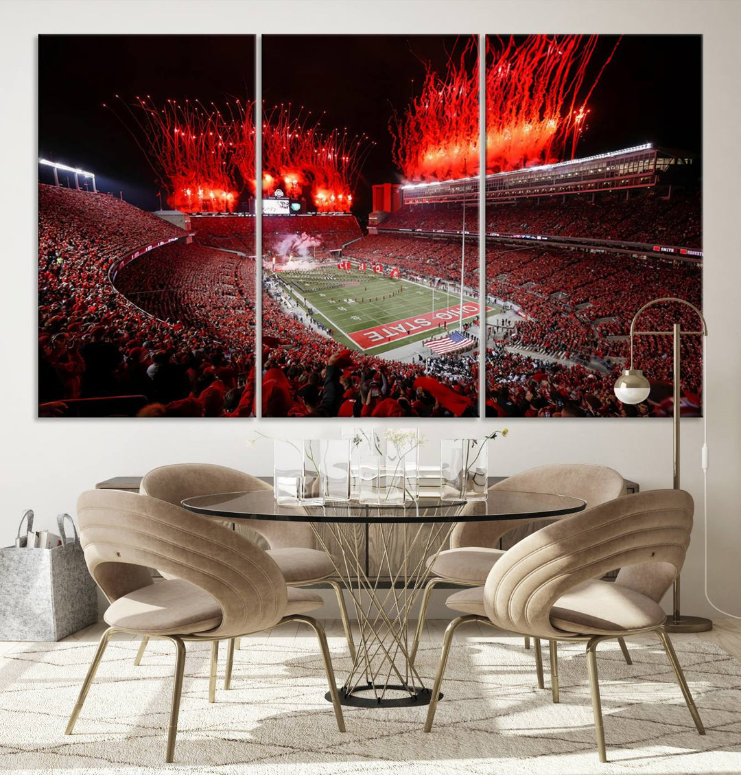 Ohio State University Buckeyes Football Team Print - Columbus Ohio Stadium Wall Art Canvas Print