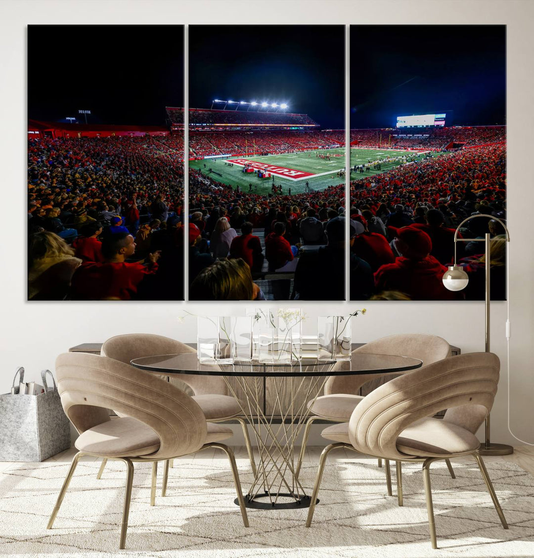 Rutgers Scarlet Knights Football Team Print - SHI Stadium, Piscataway Wall Art Canvas Print