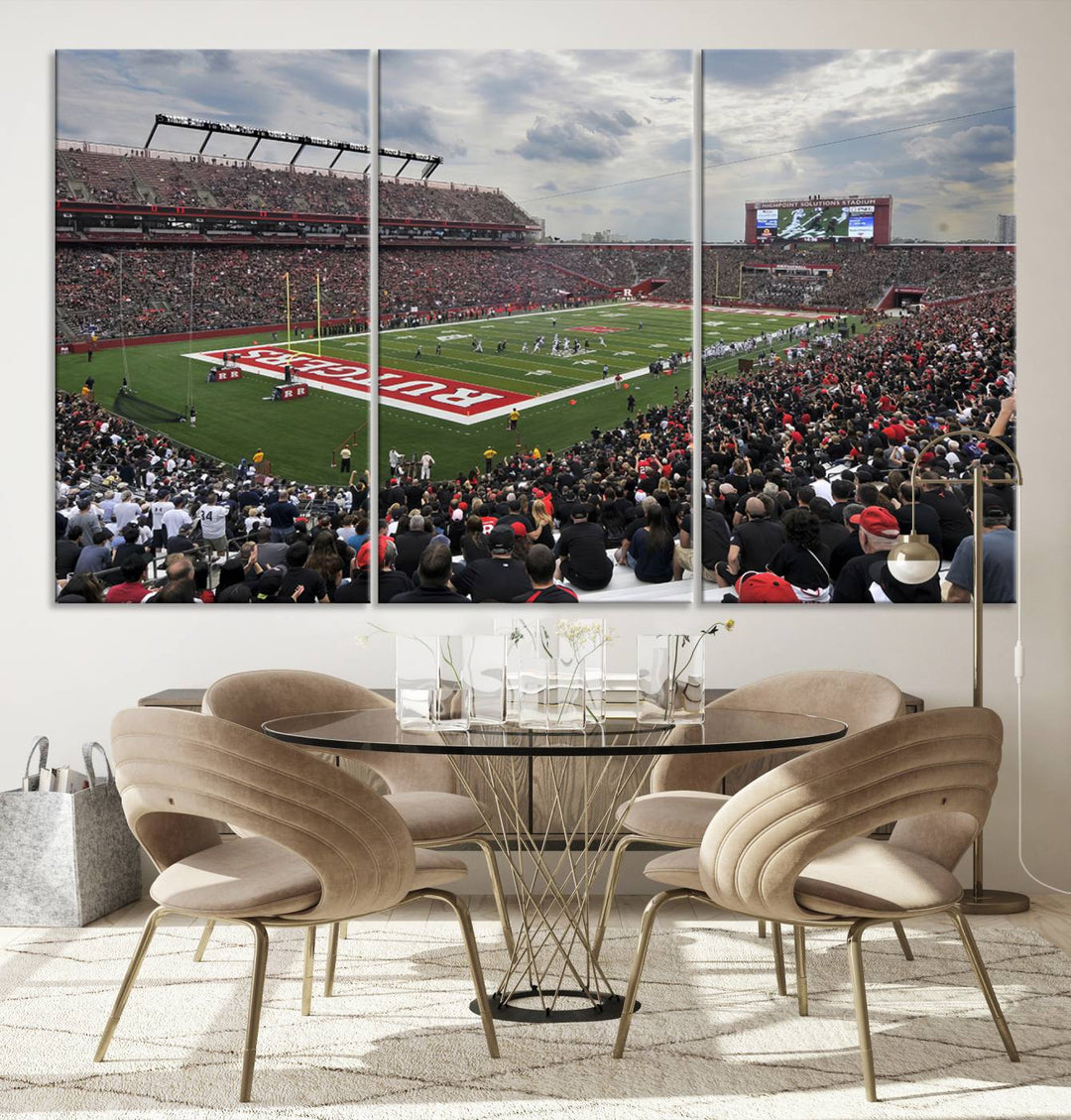 Rutgers Scarlet Knights Football Team Print - SHI Stadium, Piscataway Wall Art Canvas Print