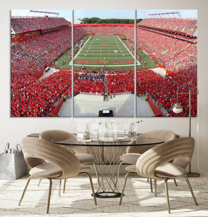 Rutgers Scarlet Knights Football Team Print - Piscataway SHI Stadium Wall Art Canvas Print