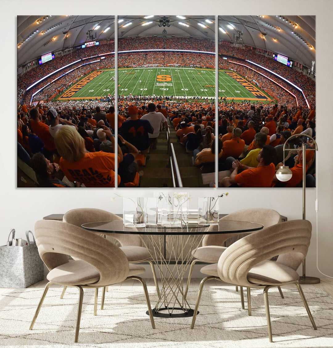 From above, the view resembles the Syracuse University Orange Football Team Wall Art Canvas.