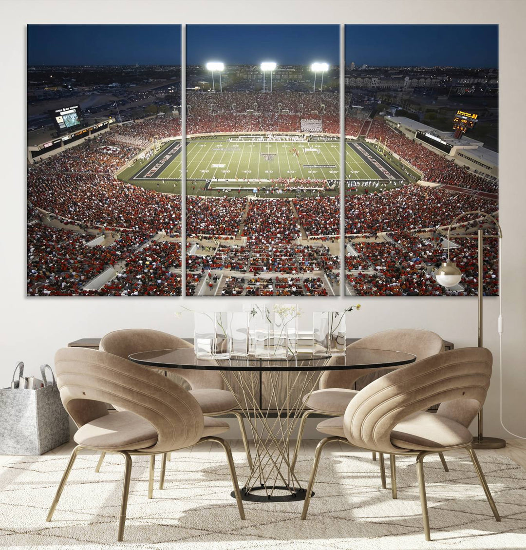 Texas Tech Red Raiders Football Team Print - Lubbock Jones AT&T Stadium Wall Art Canvas Print