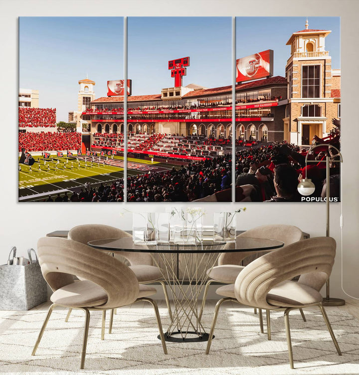 Texas Tech Red Raiders Football Team Print - Lubbock Jones AT&T Stadium Wall Art Canvas Print