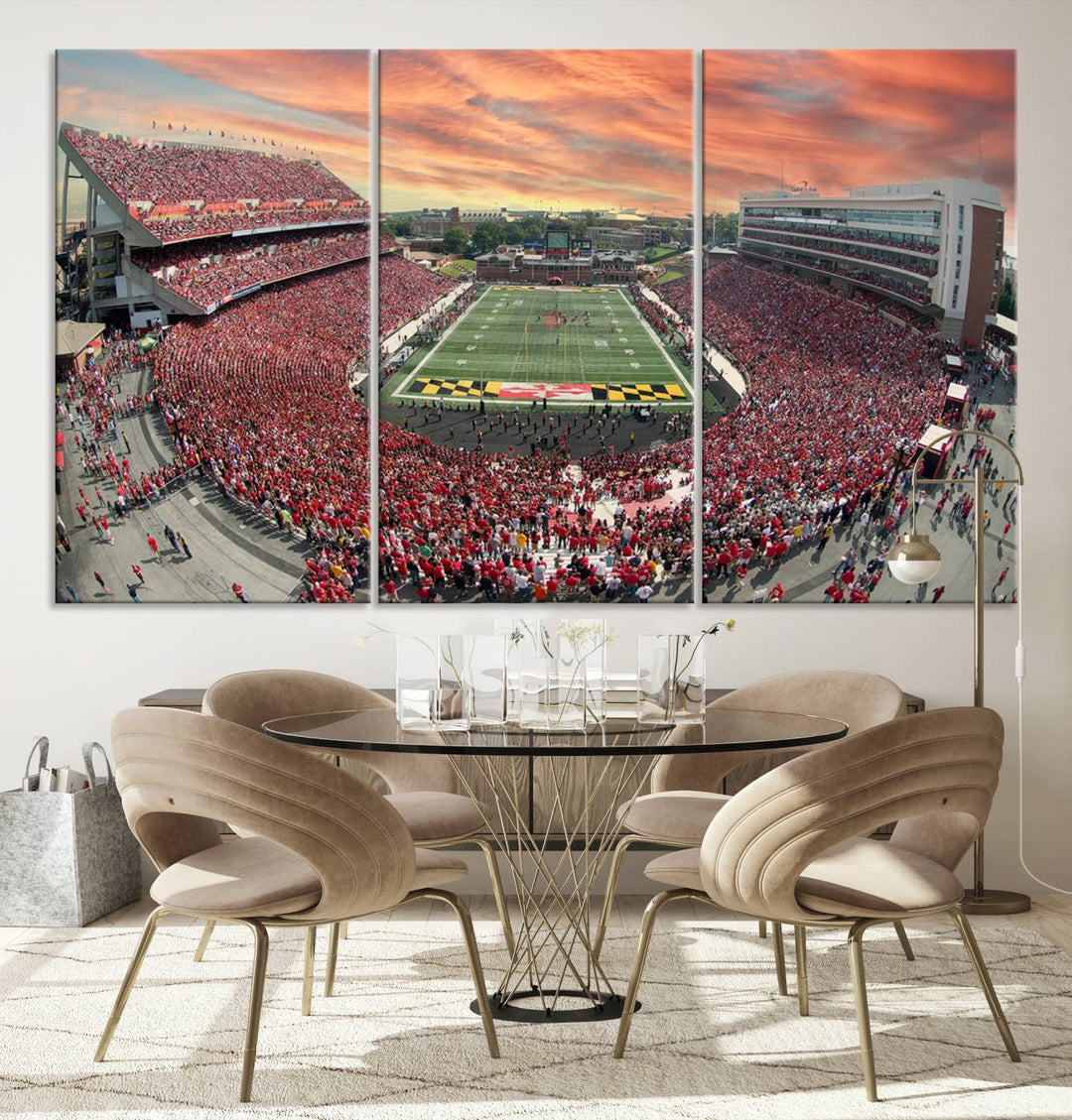 University of Maryland Terrapins Football Team Print - College Park SECU Stadium Wall Art Canvas Print