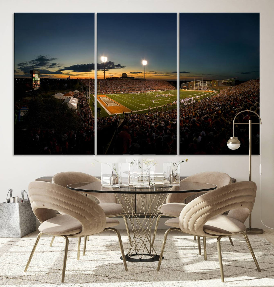 Ball State Cardinals Football Team Print - Muncie Scheumann Stadium Wall Art Canvas Print