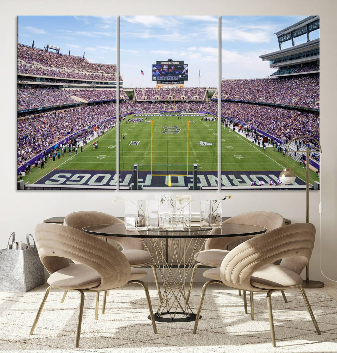 TCU Horned Frogs Football Team Print - Fort Worth Amon G. Carter Stadium Wall Art Canvas Print.t