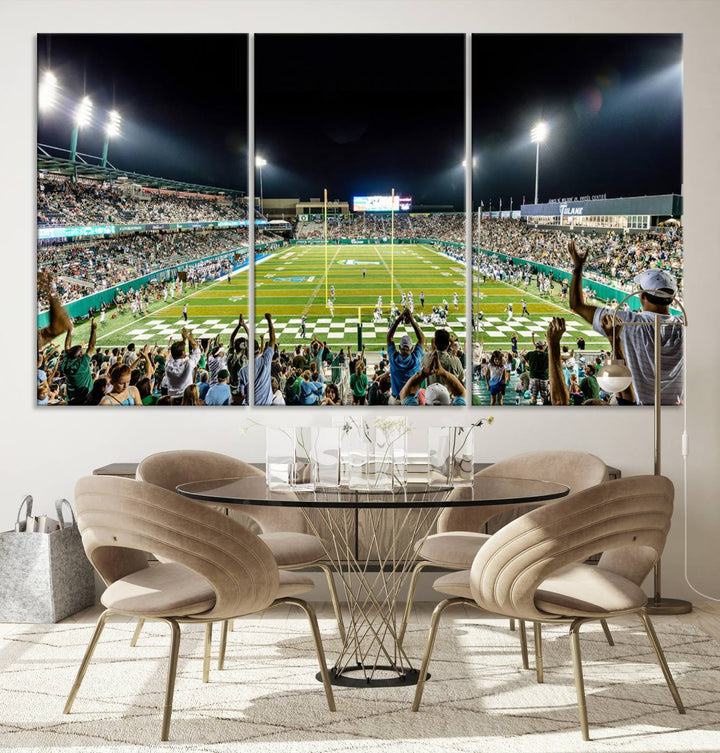 The Tulane University Green Wave Football Team Print - New Orleans Yulman Stadium Wall Art Canvas Print