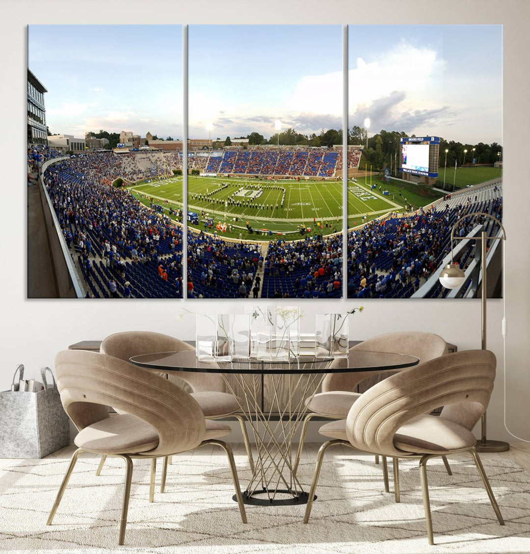 The Duke University Blue Devils Football Team Print - Durham Wallace Wade Stadium Wall Art Canvas Print