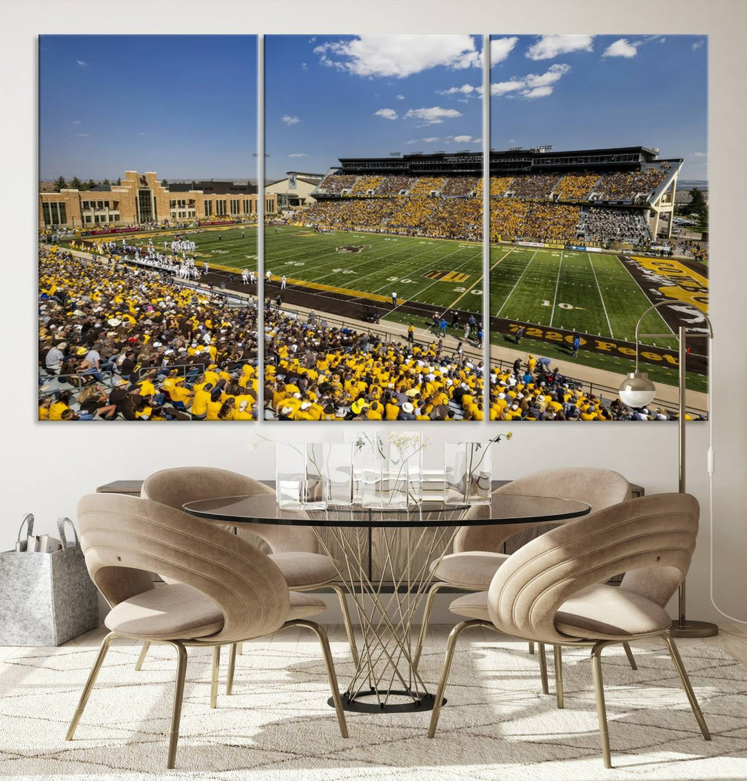 University of Wyoming Cowboys Football Team Print - Laramie Jonah Field at War Memorial Stadium Wall Art Canvas Print