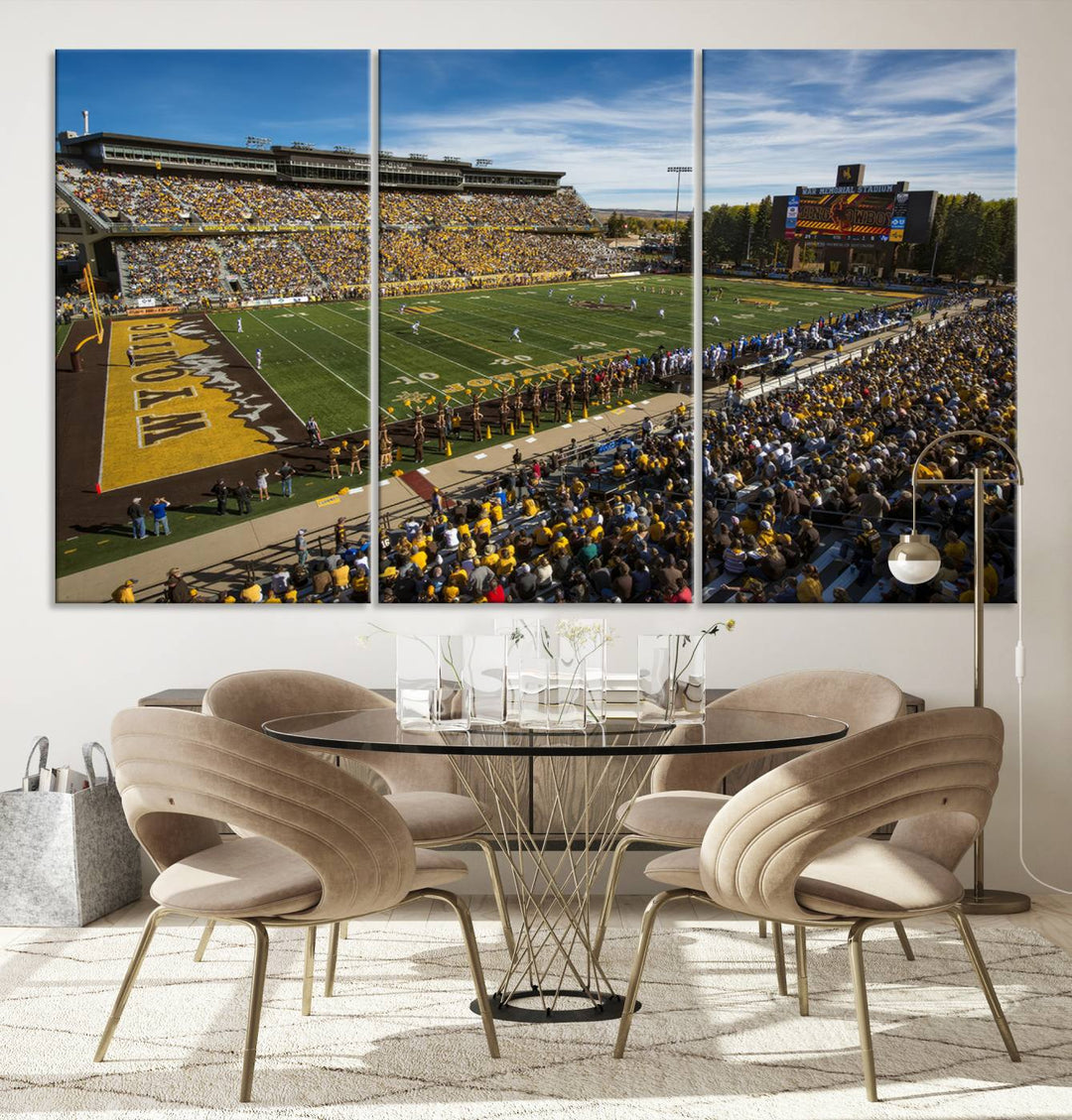 University of Wyoming Cowboys Football Team Print - Laramie Jonah Field at War Memorial Stadium Wall Art Canvas Print