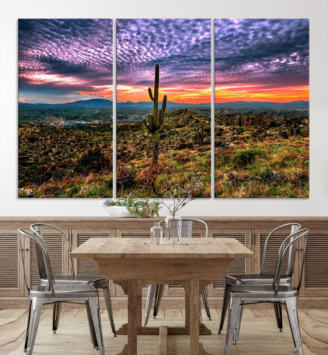 Arizona Desert Sunset Wall Art Canvas Print, Phoenix Wall Art Print