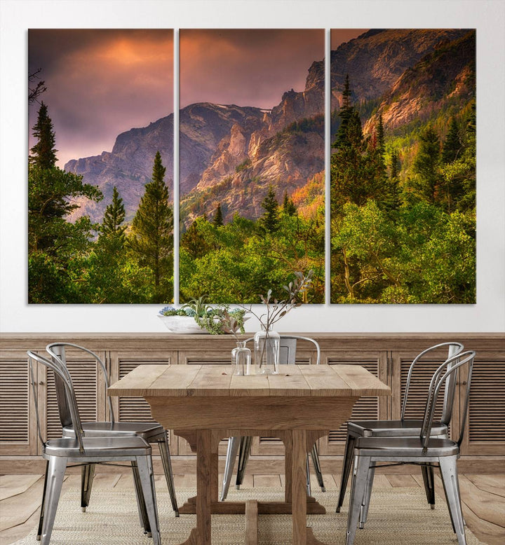 Colorado Rockies Mountains Wall Art Canvas Print | Ready to Hang Framed Mountain Landscape