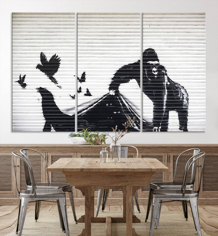 Banksy London Zoo Graffiti Wall Art Canvas Print