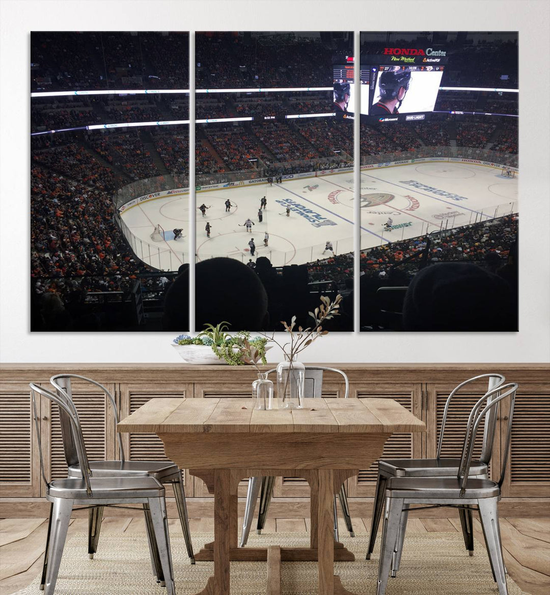 Honda Center California Anaheim Ducks Hockey Stadium Wall Art Canvas Print