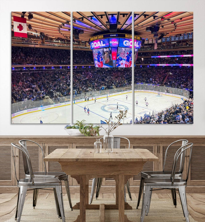 Madison New York Rangers Hockey Stadium Wall Art Canvas Print