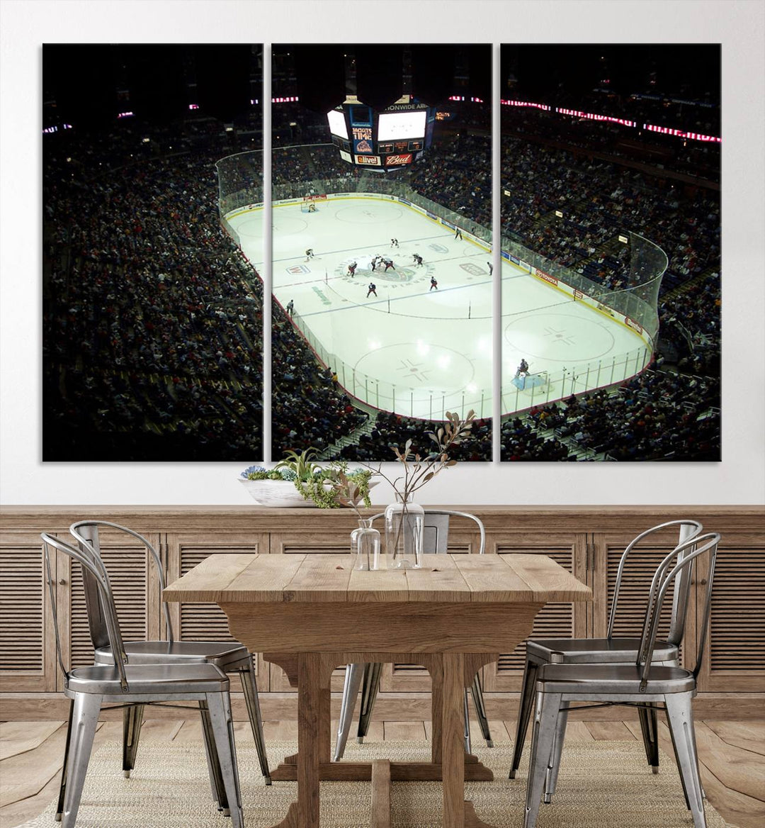 Nationwide Arena Ohio Columbus Blue Jackets Hockey Stadium Wall Art Canvas Print