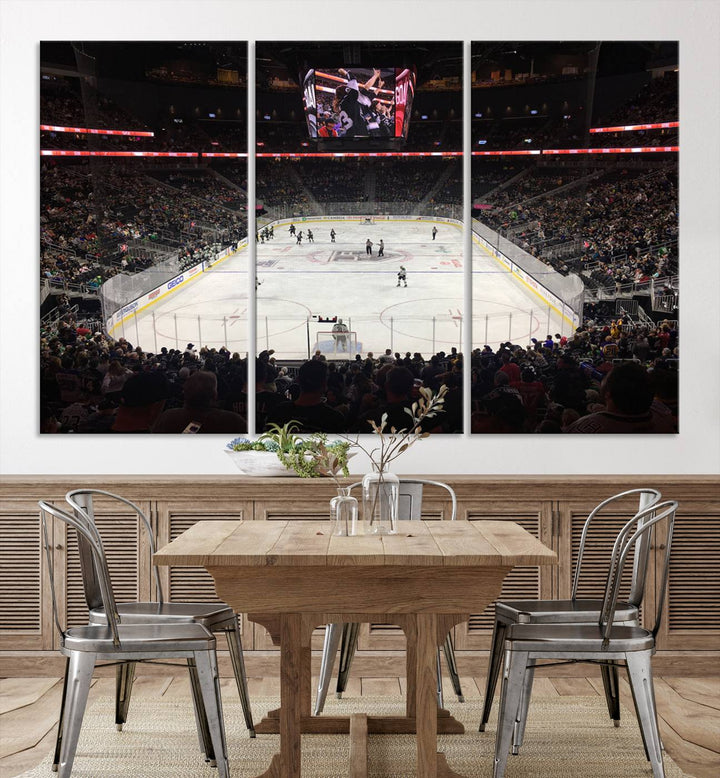 T Mobile Arena Paradise Nevada Vegas Golden KnightsIce Hockey Stadium Wall Art Canvas Print