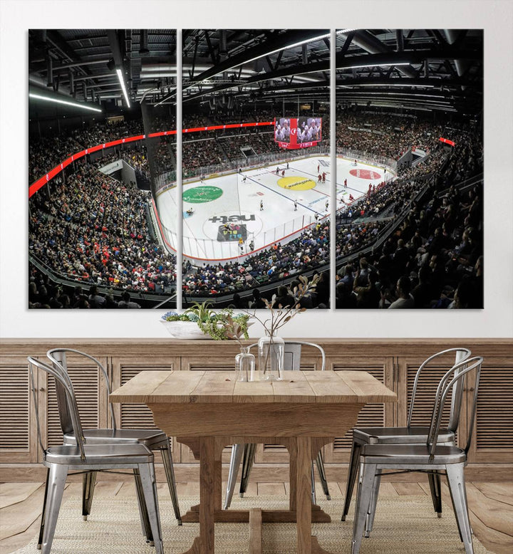 Vaudoise Lausanne Ice Hockey Arena Stadium Wall Art Canvas Print