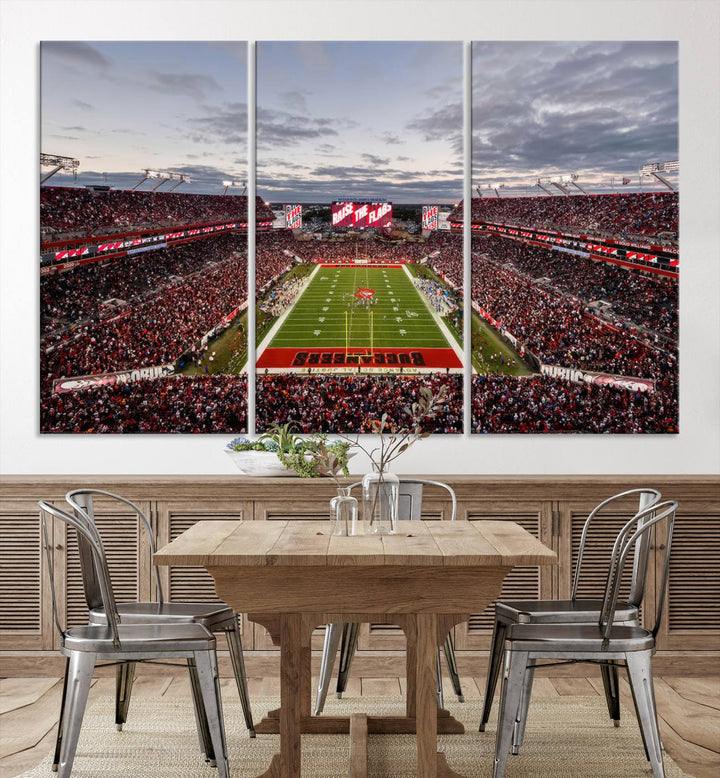 Florida Tampa Raymond James Stadium Wall Art Canvas Print - NFL Football Stadium Print