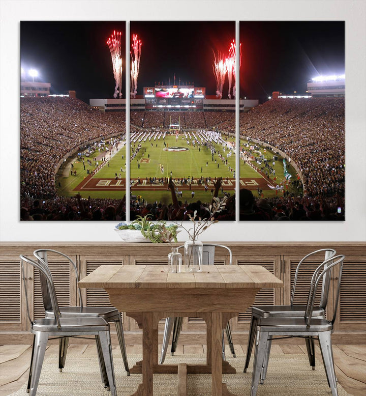 Florida State Seminoles Football Team Print - Tallahassee Doak Campbell Stadium Wall Art Canvas Print