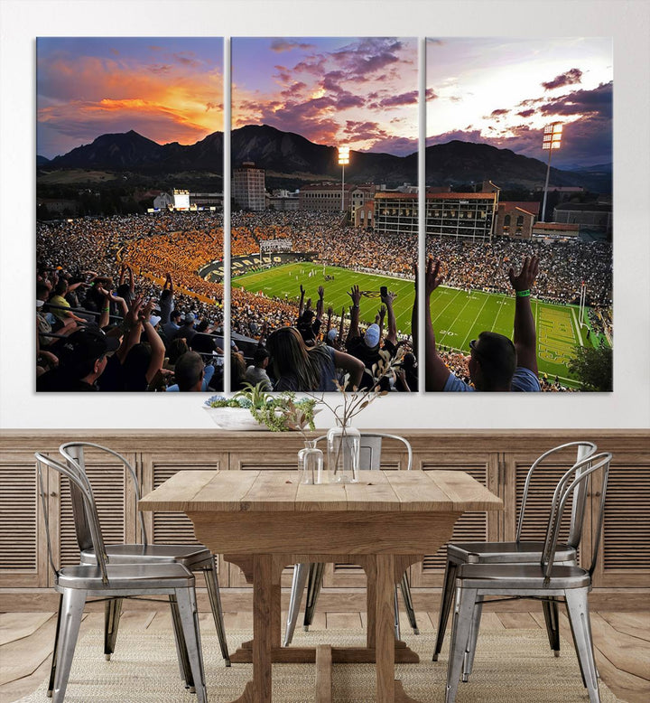 Colorado Buffaloes Football Team Print - Boulder Folsom Field Stadium Wall Art Canvas Print