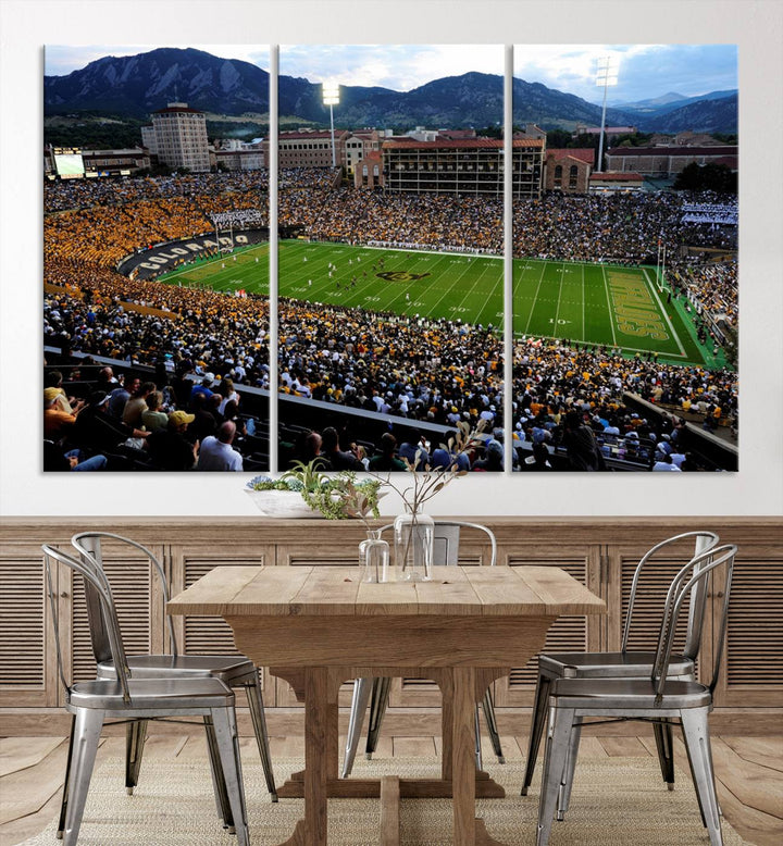Colorado Buffaloes Football Team Print - Boulder Folsom Field Stadium Wall Art Canvas Print