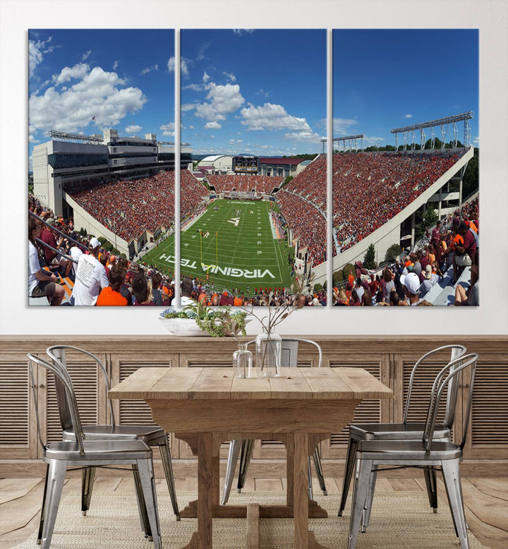 Virginia Tech Hokies Football Team Print - Blacksburg Lane Stadium Wall Art Canvas Print