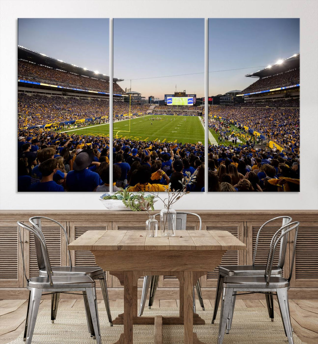 Pittsburgh Panthers Football Team Print - Pittsburgh Acrisure Stadium Wall Art Canvas Print