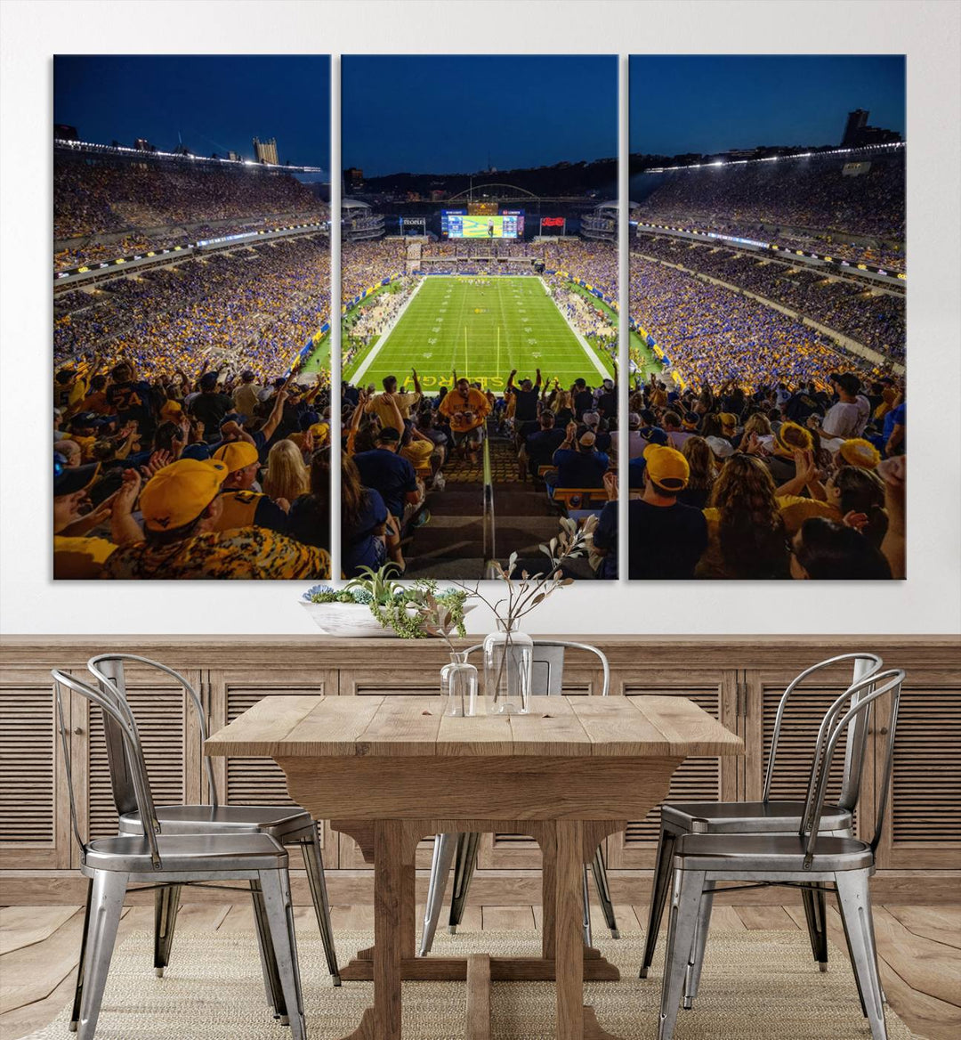 Pittsburgh Panthers Football Team Print - Pittsburgh Acrisure Stadium Wall Art Canvas Print