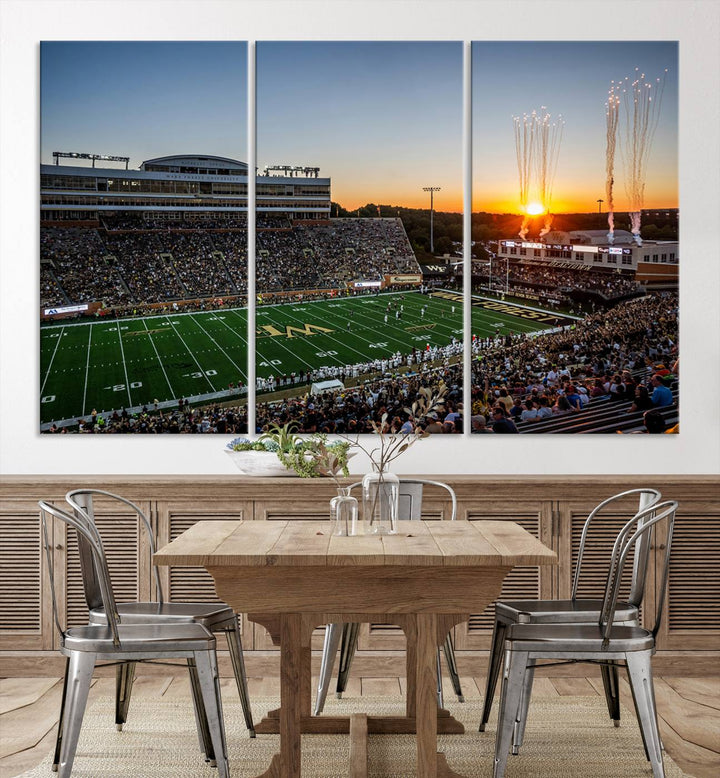 Demon Deacons Football Team Print - Winston-Salem Allegacy Federal Credit Union Stadium Wall Art Canvas Print