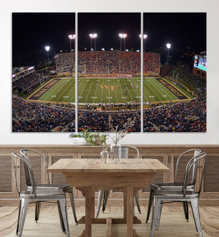 Demon Deacons Football Team Print - Winston-Salem Allegacy Federal Credit Union Stadium Wall Art Canvas Print