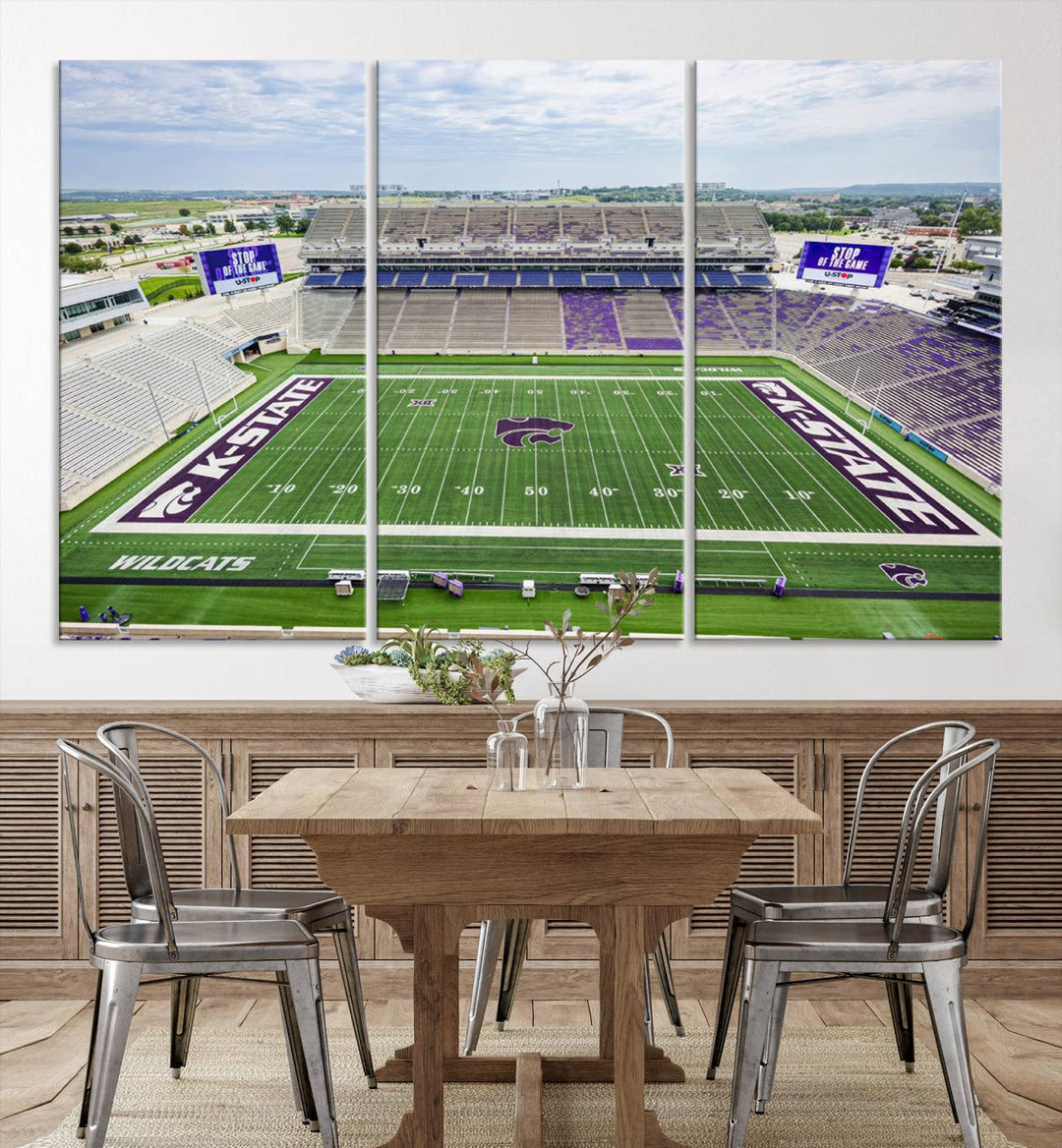 KState Wildcats Football Team Print - Manhattan Bill Snyder Family Football Stadium Wall Art Canvas Print