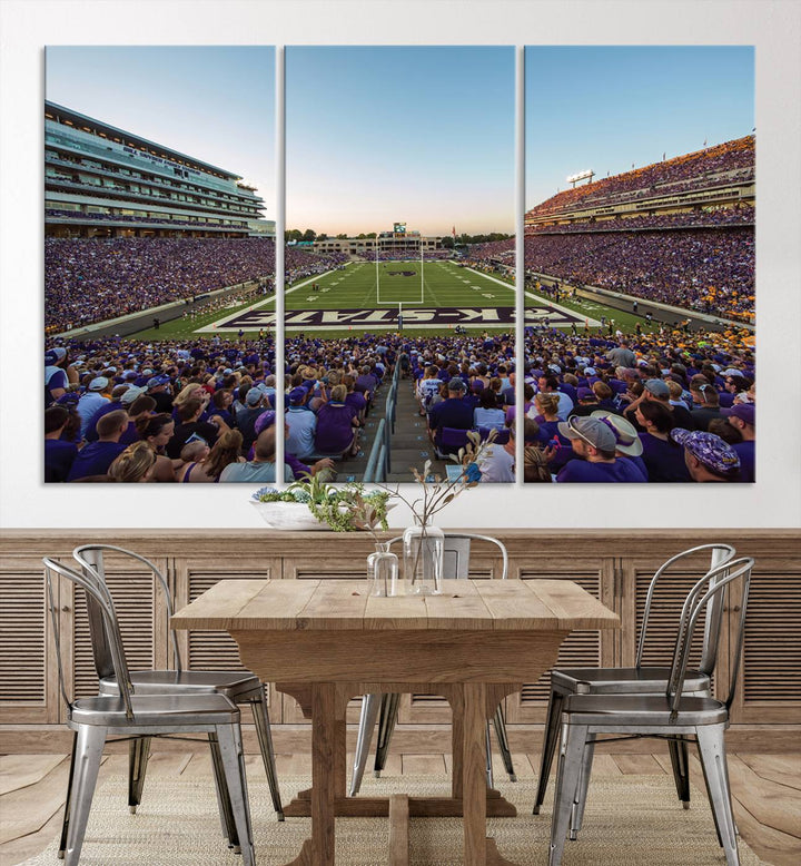 Kansas State University Wildcats Football Team Print - Manhattan Bill Snyder Family Football Stadium Wall Art Canvas Print