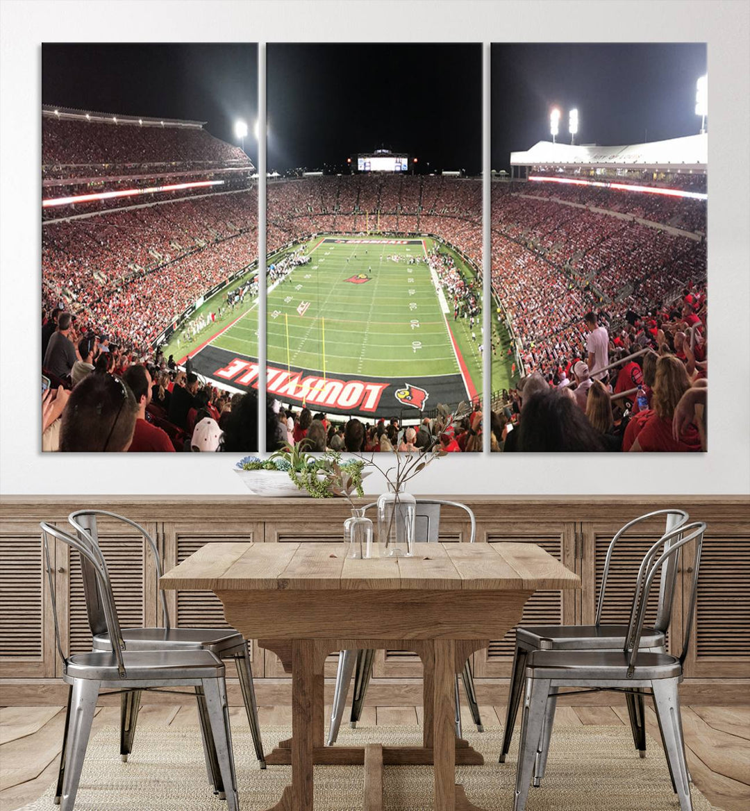 University of Louisville Cardinals Football Team Print - Louisville Cardinal Stadium Wall Art Canvas Print