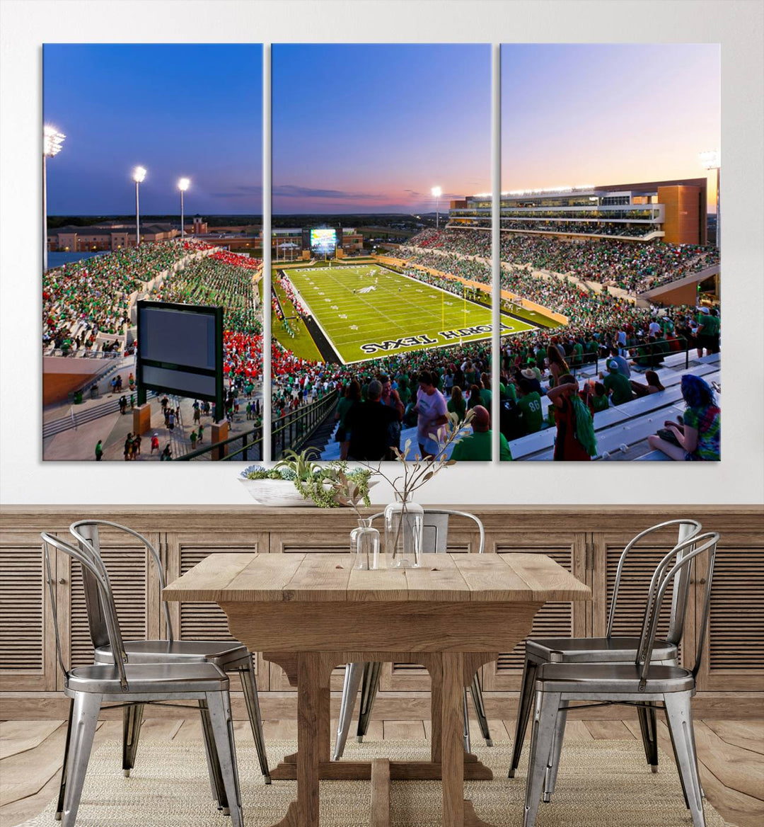 University of North Texas Mean Green Football Team Print - Denton DATCU Stadium Wall Art Canvas Print