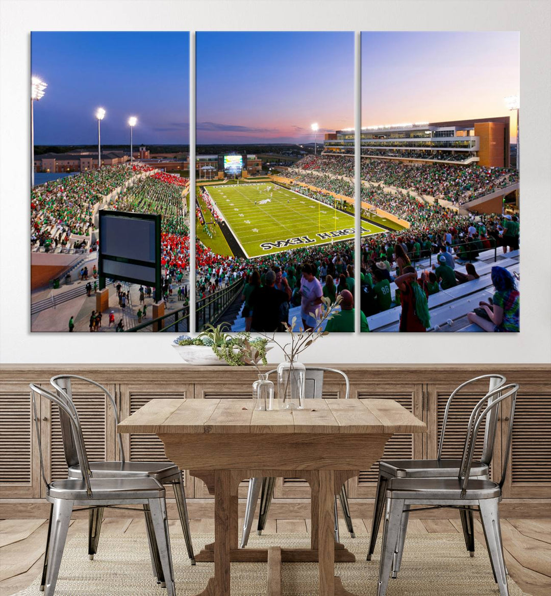 University of North Texas Mean Green Football Team Print - Denton DATCU Stadium Wall Art Canvas Print