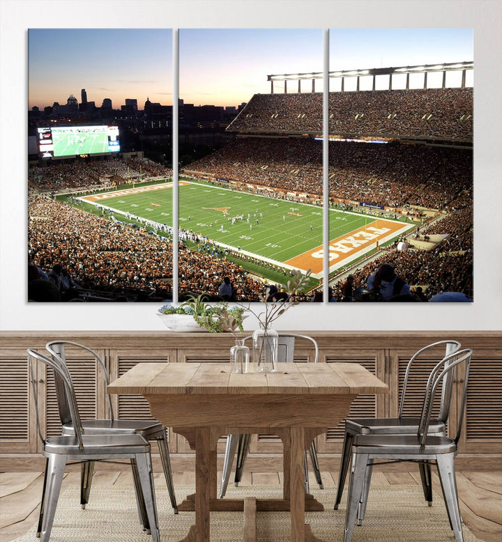 Darrell K Royal-Texas Memorial Stadium Canvas Wall Art - Texas Longhorns Football Match
