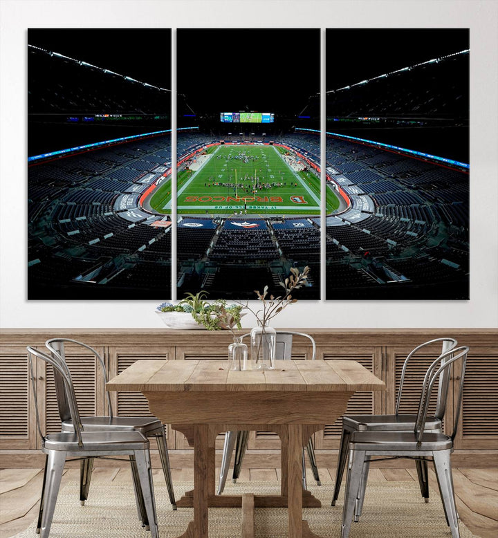 Denver Broncos Football Team Print - Denver Empower Field at Mile High Stadium Wall Art Canvas Print