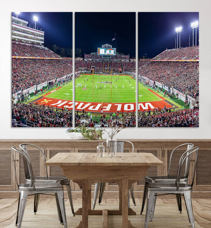 Wolfpack Football Team Print - Raleigh Carter-Finley Stadium Wall Art Canvas Print