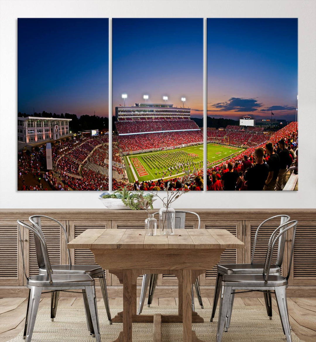 Wolfpack Football Team Print - Raleigh Carter-Finley Stadium Wall Art Canvas Print