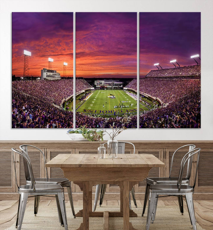 East Carolina University Pirates Football Team Print - Greenville Dowdy-Ficklen Stadium Wall Art Canvas Print